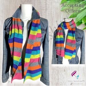 Miss Shop - multicolor striped viscose / nylon scarf